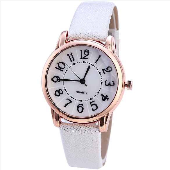 Watch Acrylic Surface Quartz Leather Metal Pu Stainless Steel Round Casual Women's