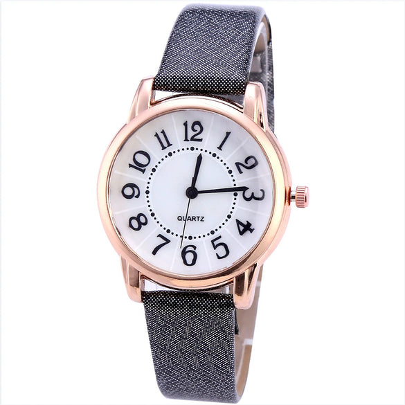 Watch Acrylic Surface Quartz Leather Metal Pu Stainless Steel Round Casual Women's