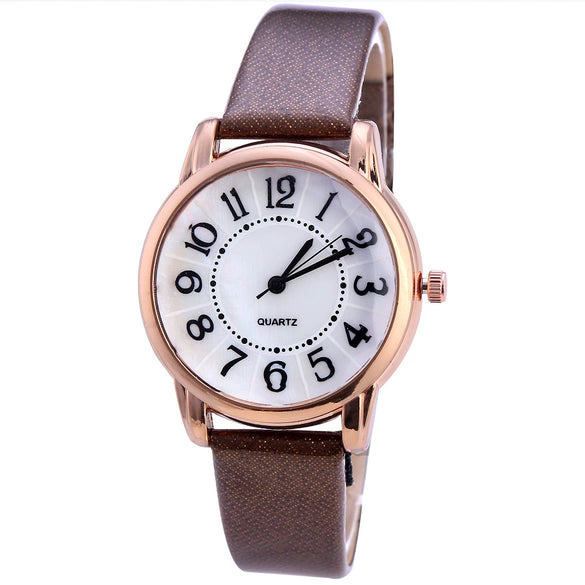 Watch Acrylic Surface Quartz Leather Metal Pu Stainless Steel Round Casual Women's