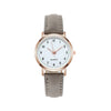 Watch Alloy Case Frosted Leather Strap Rose Gold Pin Buckle Round Dial Quartz
