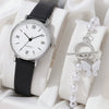 Watch Alloy Case Frosted Leather Strap Rose Gold Pin Buckle Round Dial Quartz