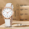 Watch Alloy Case Frosted Leather Strap Rose Gold Pin Buckle Round Dial Quartz