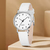 Watch Alloy Case Frosted Leather Strap Rose Gold Pin Buckle Round Dial Quartz