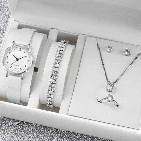 Watch Alloy Case Frosted Leather Strap Rose Gold Pin Buckle Round Dial Quartz