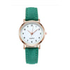 Watch Alloy Case Frosted Leather Strap Rose Gold Pin Buckle Round Dial Quartz