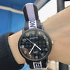 Watch Alloy Case Stainless Steel Clasp Textile Strap Round Dial Leisure Style