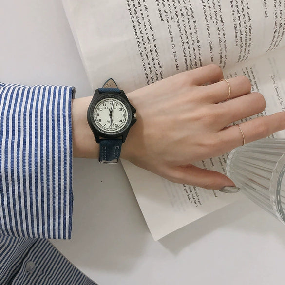 Watch Alloy Imitation Leather Round Casual Style
