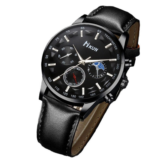 Watch Alloy Imitation Leather Round Fashion Men's