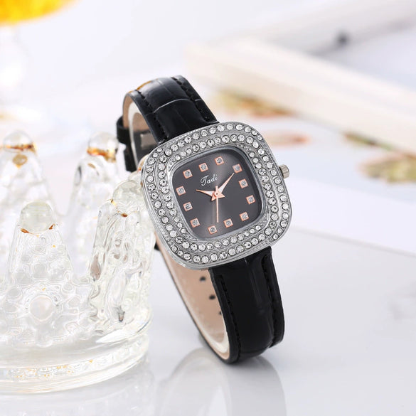 Watch Alloy Imitation Leather Square Quartz Luxury Style