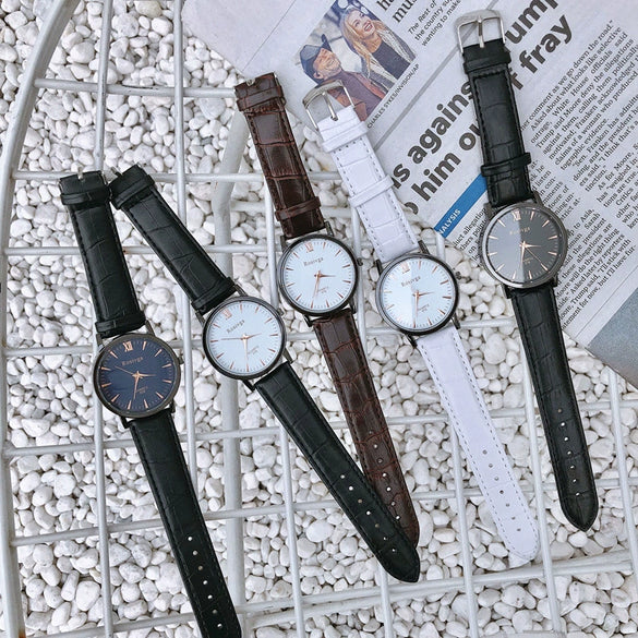 Watch Alloy Imitation Leather Stainless Steel Round Casual Women's