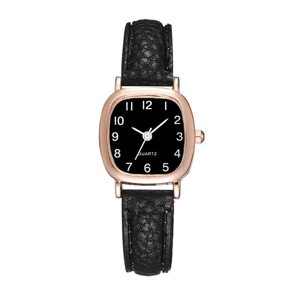 Watch Alloy Imitation Leather Strap Square Dial Leisure Style