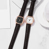Watch Alloy Imitation Leather Strap Square Dial Leisure Style