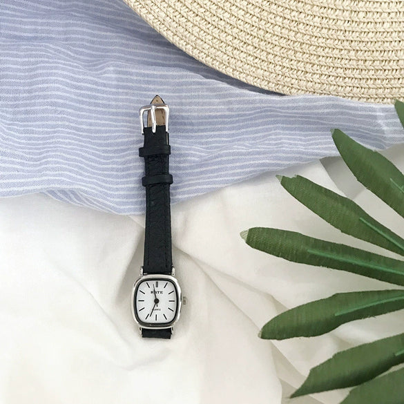 Watch Alloy Leather Square Retro Artistic Quartz