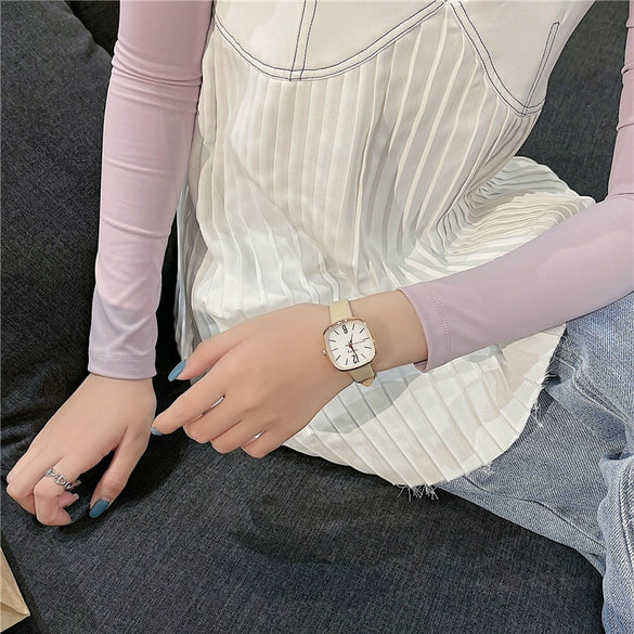 Watch Alloy Ordinary Glass Mirror Leisure Simple Elegant Retro Square For Women