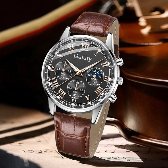 Watch Alloy Pu Stainless Steel Casual Round Men's Quartz