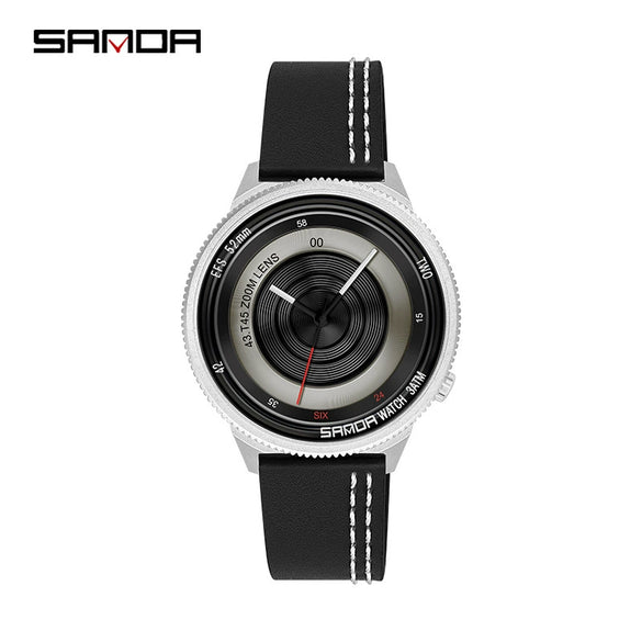Watch Alloy Round Dial Quartz Waterproof Men's Belt Style