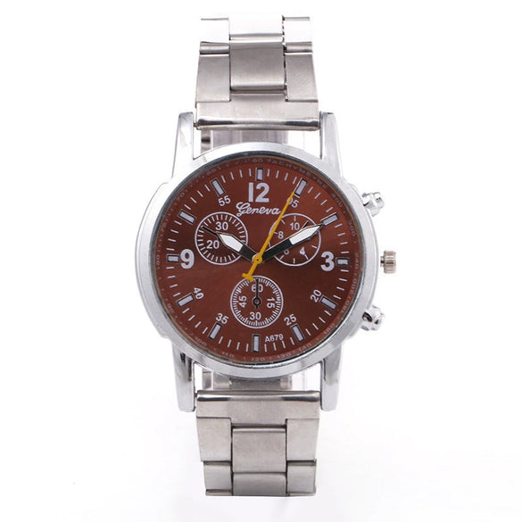 Watch Alloy Stainless Steel Band Round Business Style