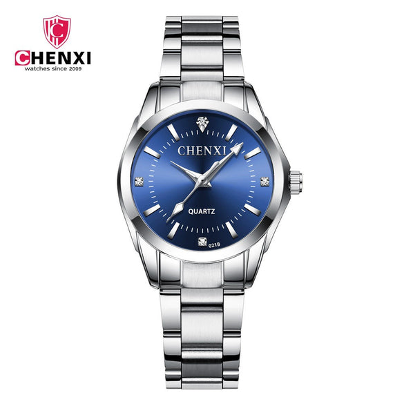 Watch Alloy Stainless Steel Round Quartz Waterproof Fashion For Women And Couple