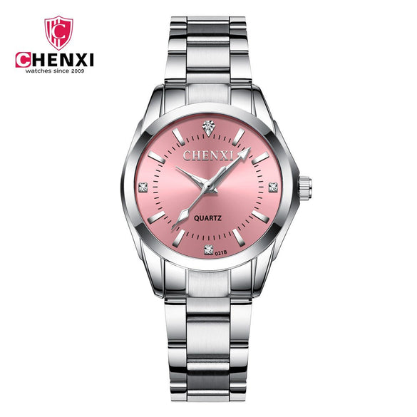 Watch Alloy Stainless Steel Round Quartz Waterproof Fashion For Women And Couple