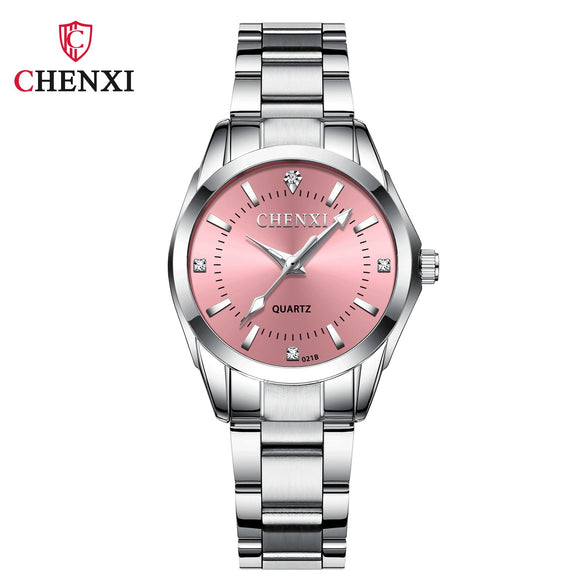Watch Alloy Stainless Steel Round Quartz Waterproof Fashion For Women And Couple