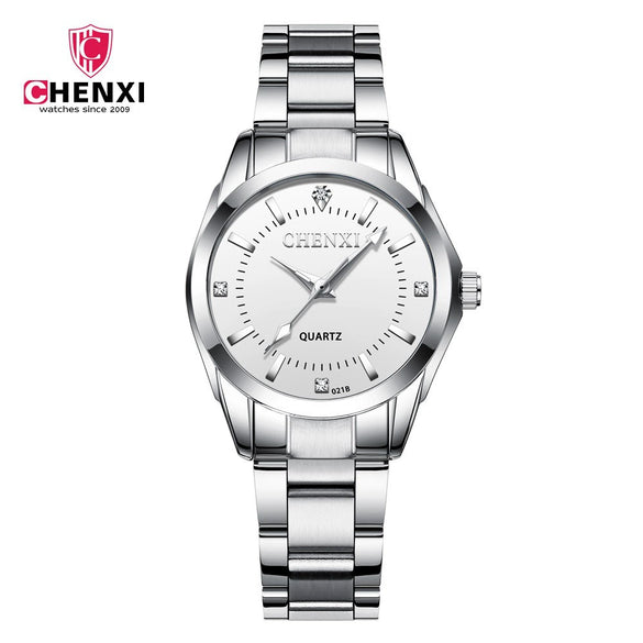 Watch Alloy Stainless Steel Round Quartz Waterproof Fashion For Women And Couple