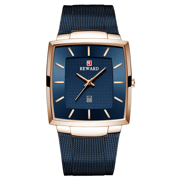 Watch Alloy Stainless Steel Square Business Quartz Men's