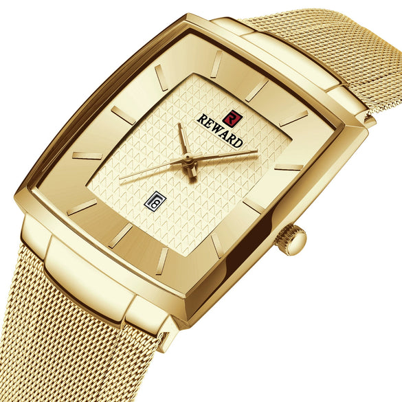 Watch Alloy Stainless Steel Square Business Quartz Men's