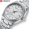 Watch Alloy Stainless Steel Titanium Metal Round Business Style Spiral Crown Single Folding Buckle