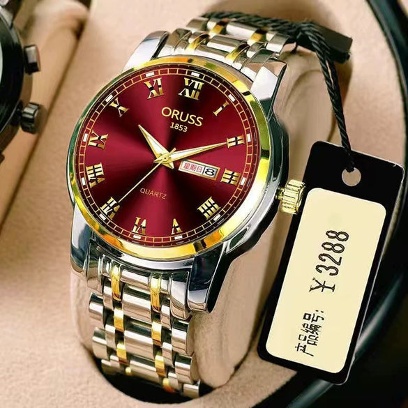 Watch Alloy Steel Automatic Movement Round Dial Men's