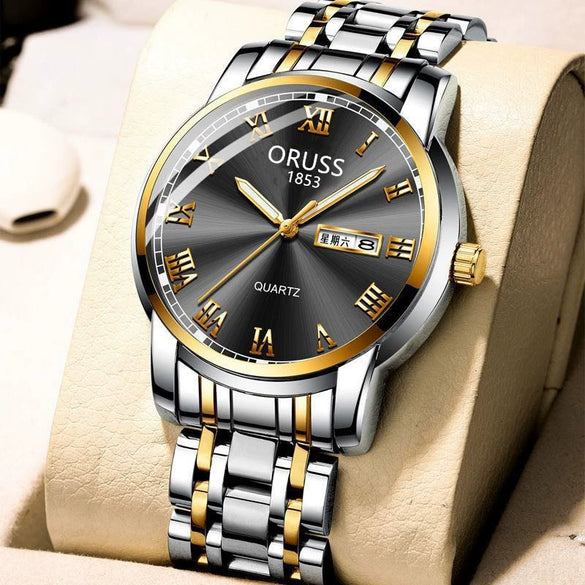 Watch Alloy Steel Automatic Movement Round Dial Men's