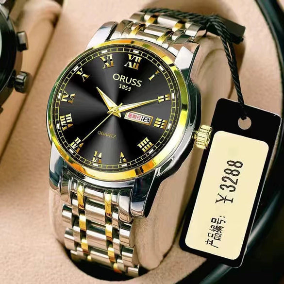 Watch Alloy Steel Automatic Movement Round Dial Men's
