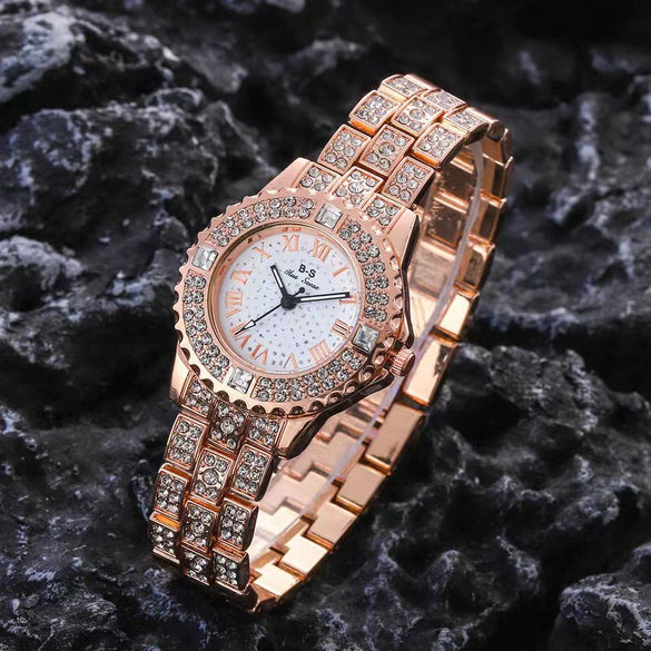 Watch Alloy Steel Strip Starry Rhinestone Elegant Fashion