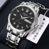 Watch Alloy Strap Alloy Case Mineral Strengthened Glass Mirror Round Dial Business Style Waterproof