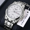 Watch Alloy Strap Alloy Case Mineral Strengthened Glass Mirror Round Dial Business Style Waterproof