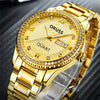 Watch Alloy Strap Alloy Case Mineral Strengthened Glass Mirror Round Dial Business Style Waterproof