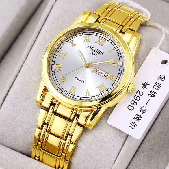 Watch Automatic Movement Round Stainless Steel Glass Mirror Luminous Waterproof Business Style For Men