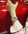 Watch Belt Alloy Case Imitation Leather Strap Cartoon Smiley Face Style For Women