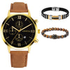 Watch Bracelet Casual Fashion Alloy Case Quartz Glass Mirror Stainless Steel Clasp Imitation Leather Strap Round Dial