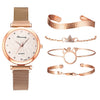 Watch Bracelet Fashion Cat Ear Flower Magnet Buckle Milan Mesh Stainless Steel Alloy Band For Female