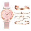 Watch Bracelet Fashion Cat Ear Flower Magnet Buckle Milan Mesh Stainless Steel Alloy Band For Female