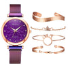 Watch Bracelet Fashion Cat Ear Flower Magnet Buckle Milan Mesh Stainless Steel Alloy Band For Female