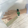 Watch Canvas Alloy Green Daisy Pattern Leisure Style