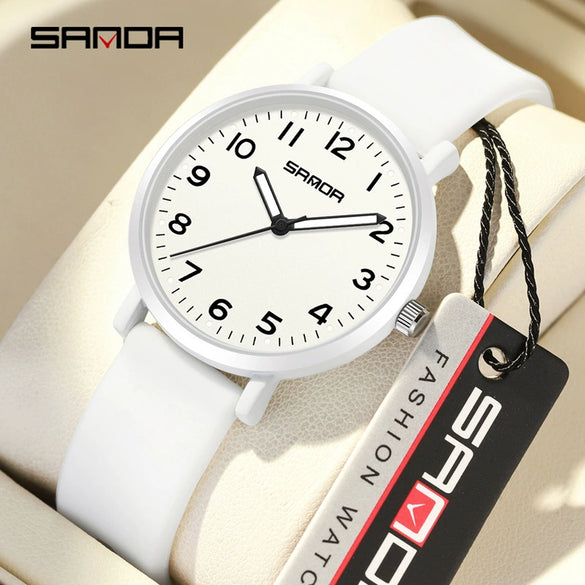 Watch Casual Simple Thin Luminous Quartz Alloy Alloy Stainless Steel Silicone Mineral Tempered Glass Round
