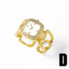 Watch Clock Open Ring Jewelry Copper 18K Gold Plated Geometric Style