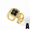 Watch Clock Open Ring Jewelry Copper 18K Gold Plated Geometric Style