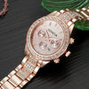 Watch Diamond Threeeye Steel Band Calendar Watch Women's Fashion Casual Mechanical Watch