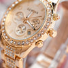 Watch Diamond Threeeye Steel Band Calendar Watch Women's Fashion Casual Mechanical Watch