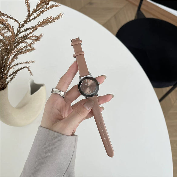 Watch For Female Junior High School Students Alloy Case Ordinary Glass Mirror Round Dial Simple Leisure Style