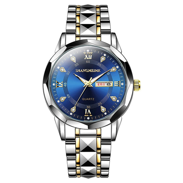 Watch Men's Alloy Band Quartz Watch Luminous Waterproof Business Casual Round Dial