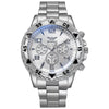 Watch Men's Casual Steel Band Round Dial Alloy Case Quartz Watch